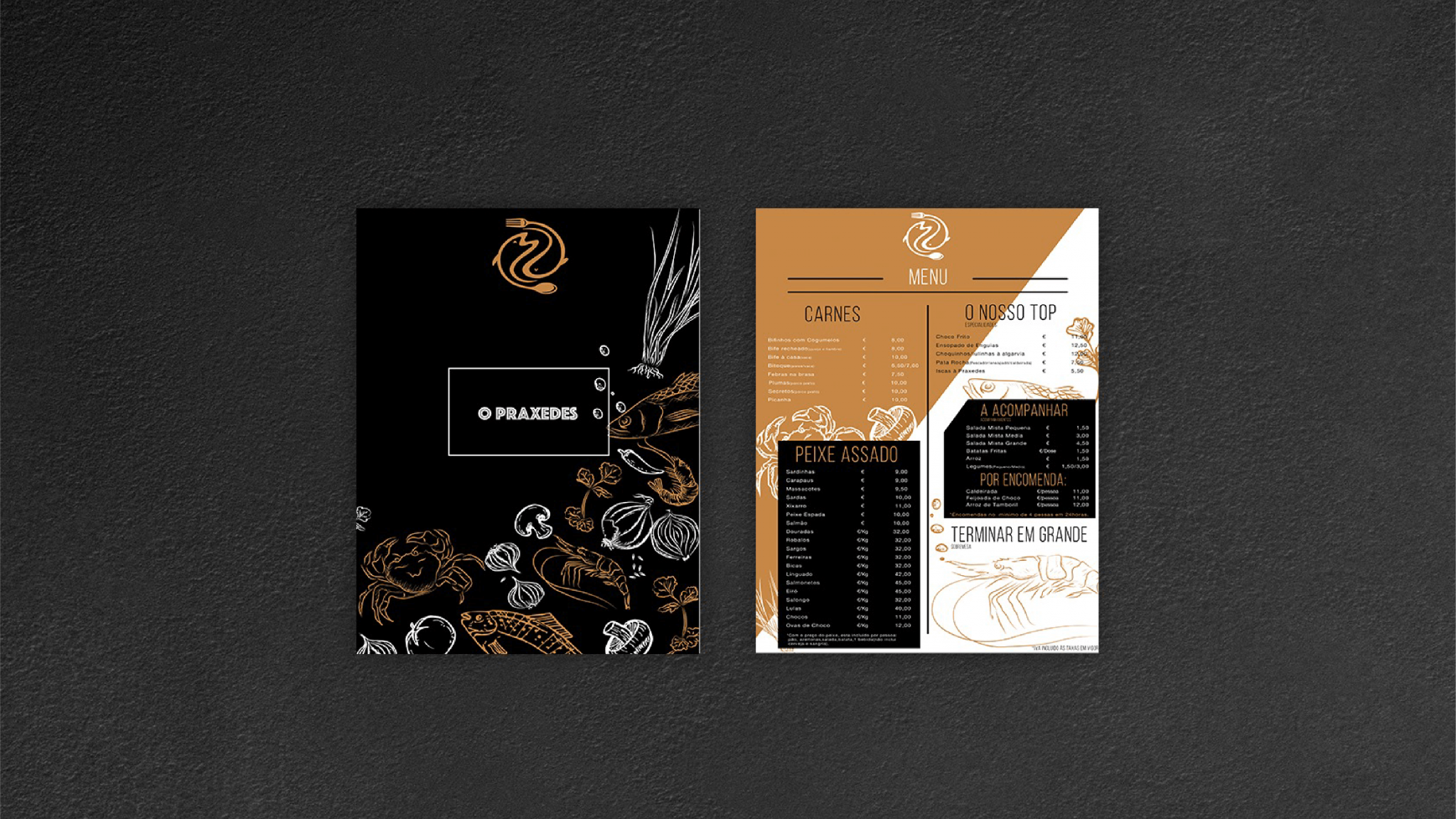 branding e design de comunicação Praxedes - menu